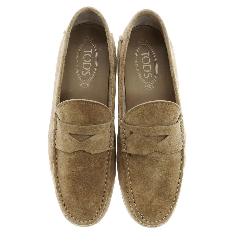 トッズ TOD S スエード コインローファー ダークベージュ サイズ7 メンズ