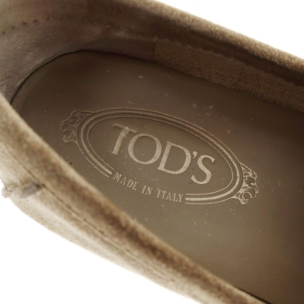  トッズ TOD S スエード コインローファー ダークベージュ サイズ7 メンズ デッキシューズ 靴