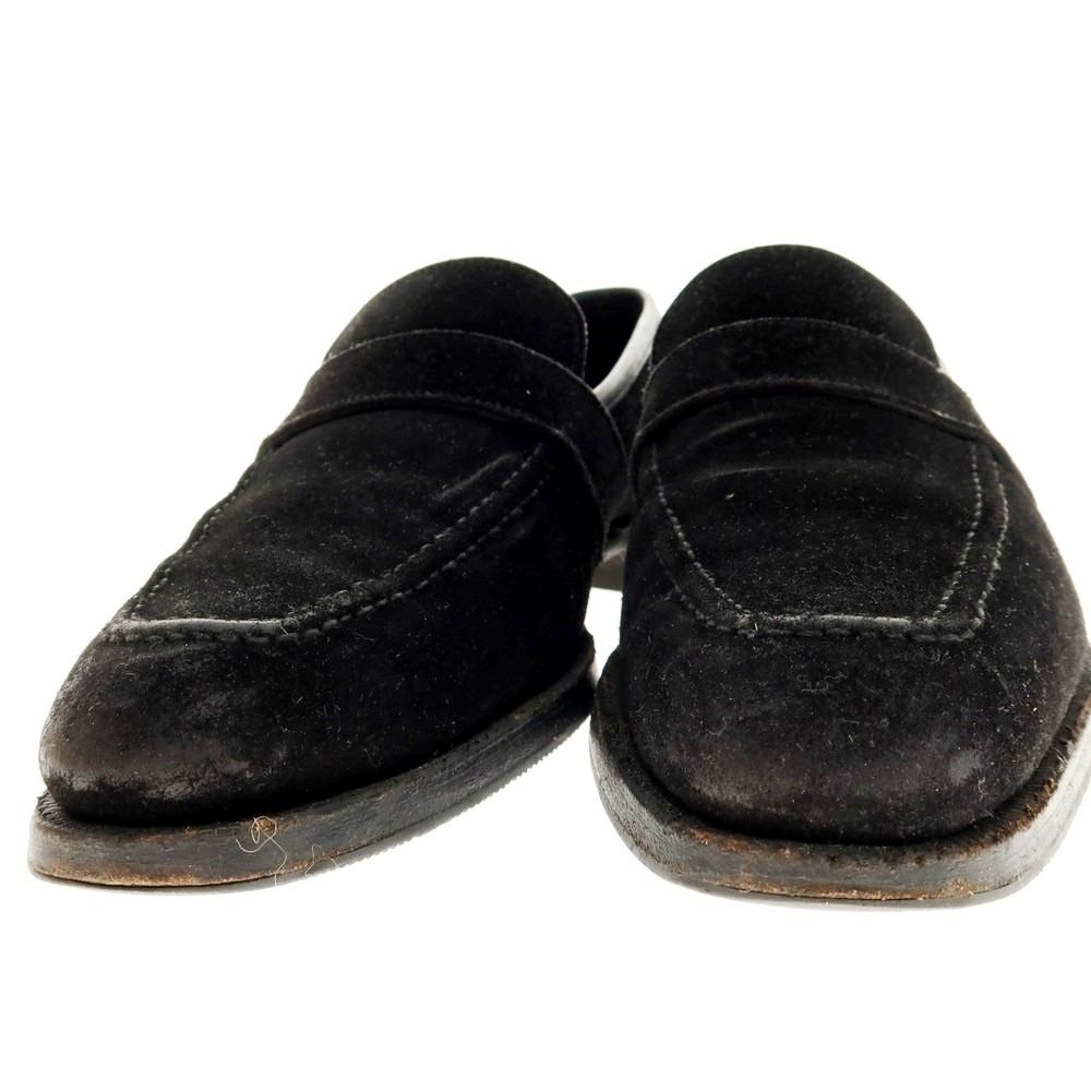  クロケットアンドジョーンズ -JONES ハンドグレード スエード ローファー ブラック サイズ6 D メンズ デッキシューズ 靴