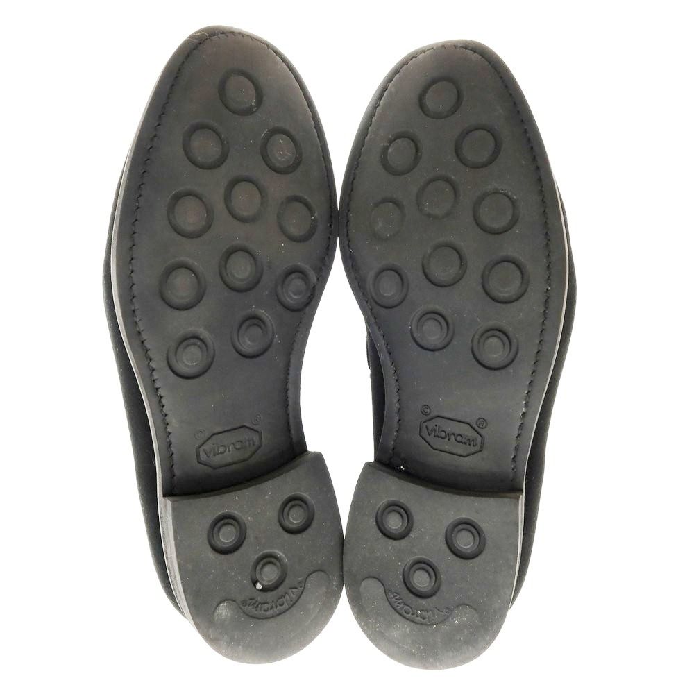  バーウィック BERWICK スエード タッセルローファー ブラック サイズ6 1|2 メンズ デッキシューズ 靴