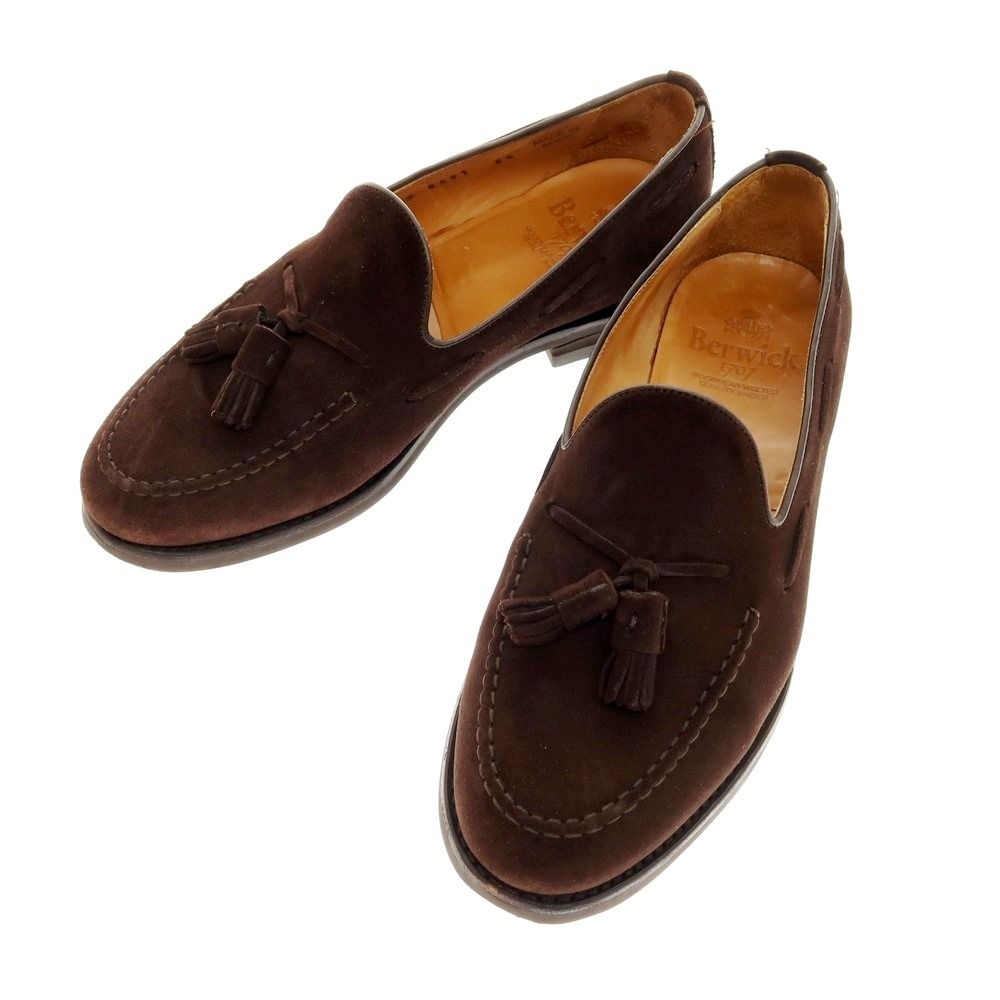 バーウィック BERWICK スエード タッセルローファー ダークブラウン サイズ6 1|2 メンズ