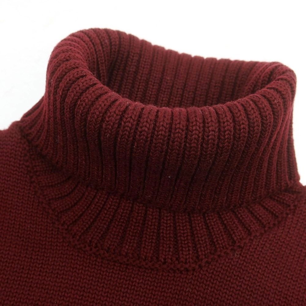  ザノーネ ZANONE ミドルゲージウール タートルネックニット ワインレッド サイズ46 メンズ ニット セーター トップス