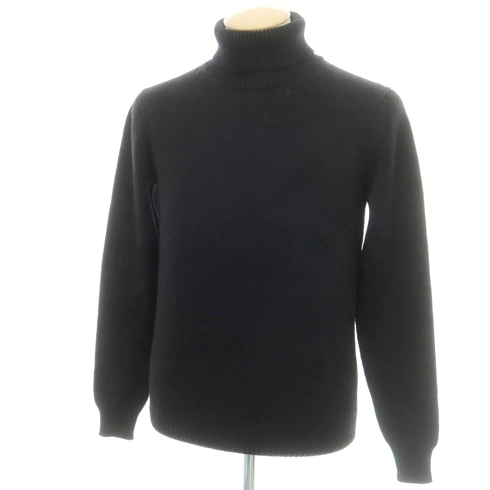 ロベルトコリーナ ROBERTO COLLINA ミドルゲージウール タートルネックニット ブラック サイズ46 メンズ