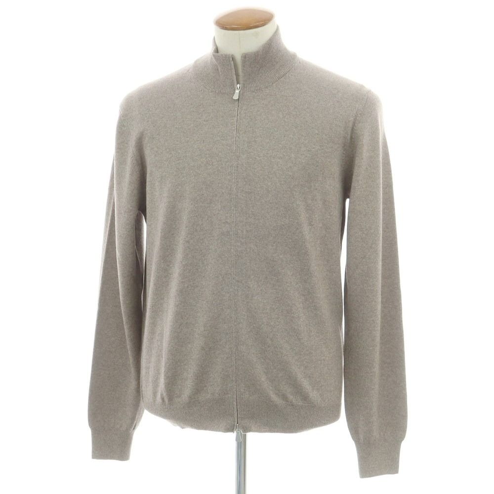 グランサッソ GRAN SASSO ハイゲージウール スタンドカラーカーディガン グレージュ サイズ48 メンズ