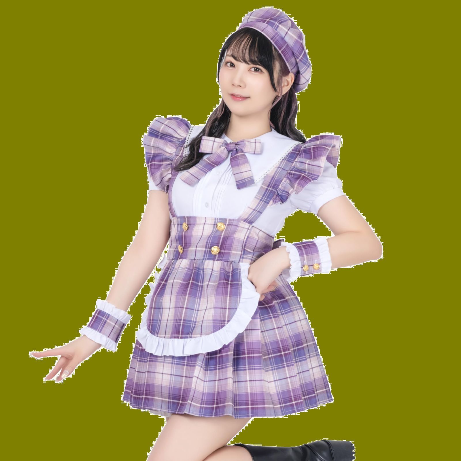 クリアストーン Clearstone リリカルパレット コスプレ アイドルチェックメイド レディース パープル