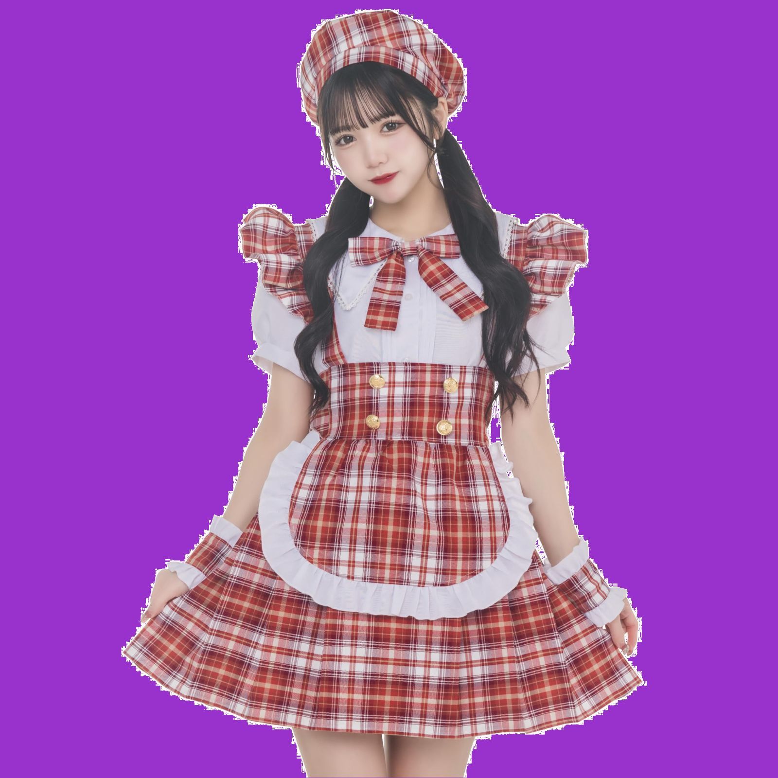 レディース アイドルチェックメイド コスプレ ネイビー リリカルパレット クリアストーン Clearstone