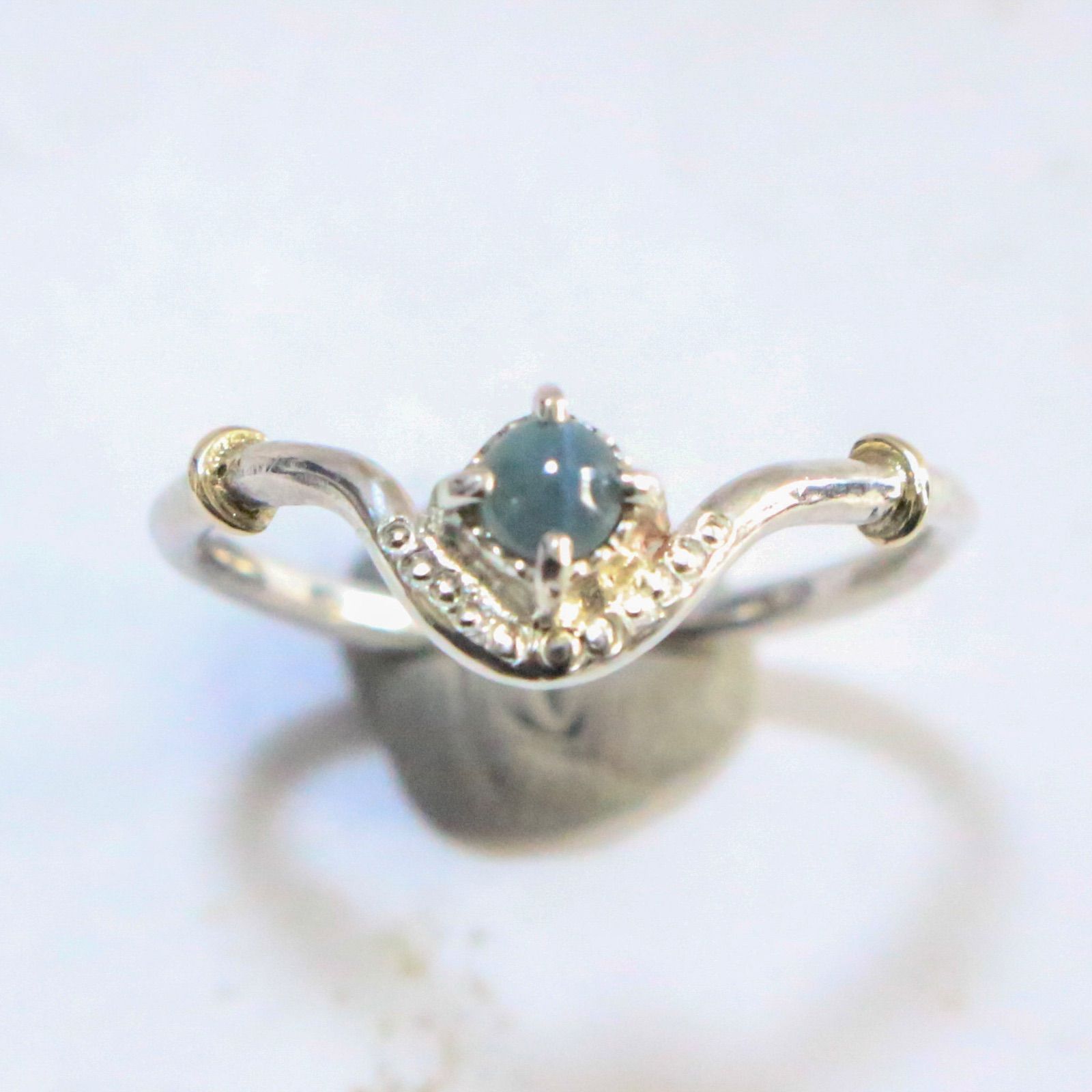 アレキサンドライトキャッツアイk10 シルバーリング アレキサンドライトキャッツアイk10 シルバーリング