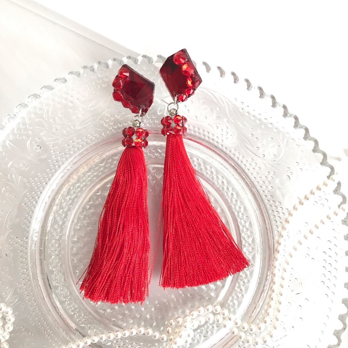 EA-26 ballroom フリンジ ピアスorイヤリング タッセル 社交ダンス