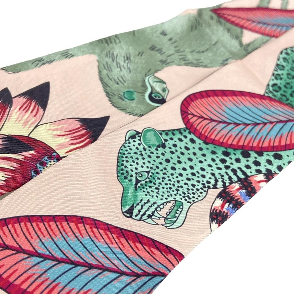  HERMES エルメス スカーフ ツイリー ボルドー×ライトブルー×マルチ リボンスカーフ バンダナ スカーフ 小物