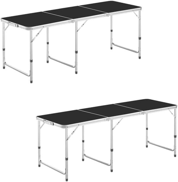 キャンプテーブル アウトドア テーブル 折りたたみ セット 180 cm 3段階高さ調整 ピクニック レジャー キャンプ用 折畳み コンパクト 収納 簡単組立 TZ