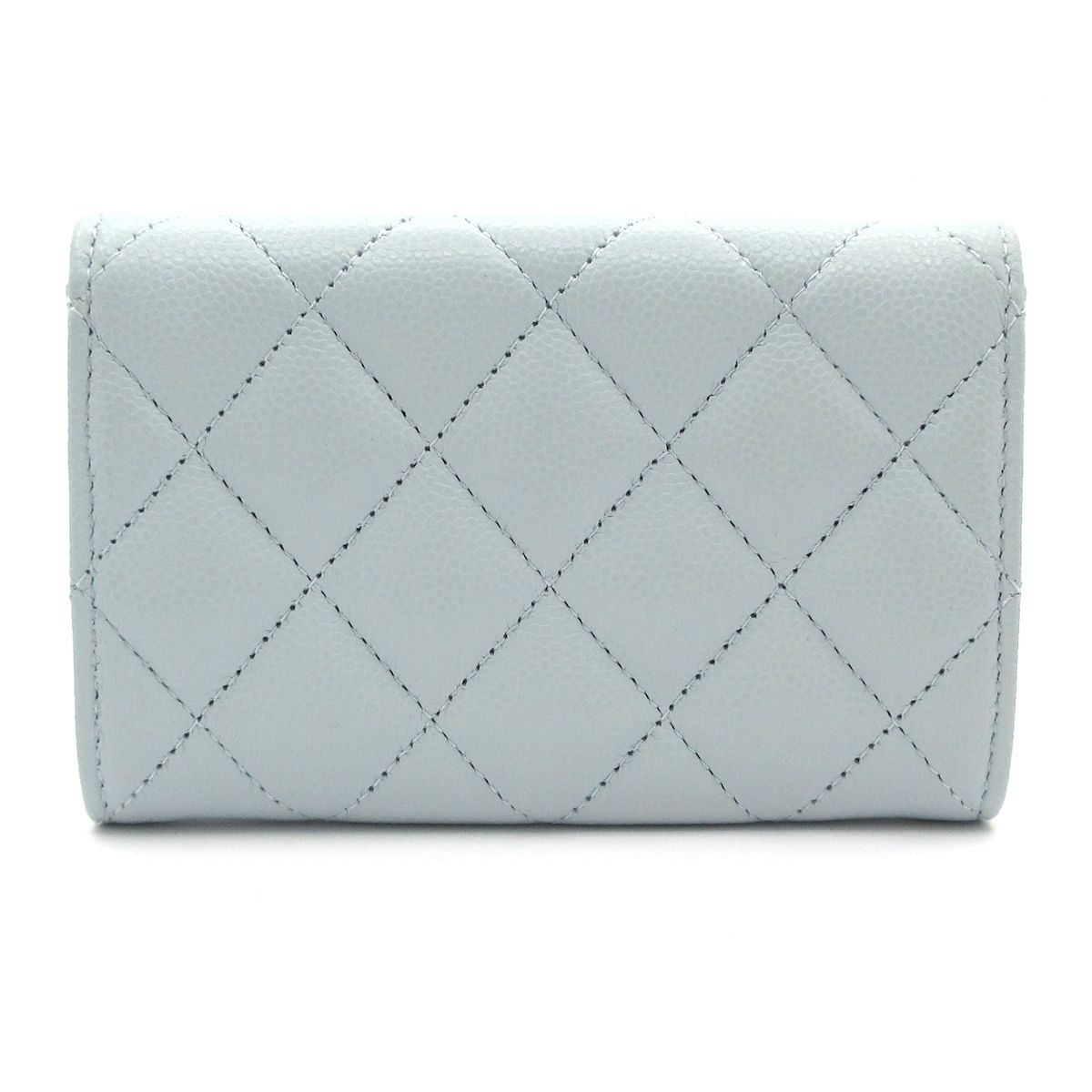 CHANEL シャネル 名刺入れ マトラッセ AP 4819 ライトブルー ゴールド金具|ラインストーン|ココマーク