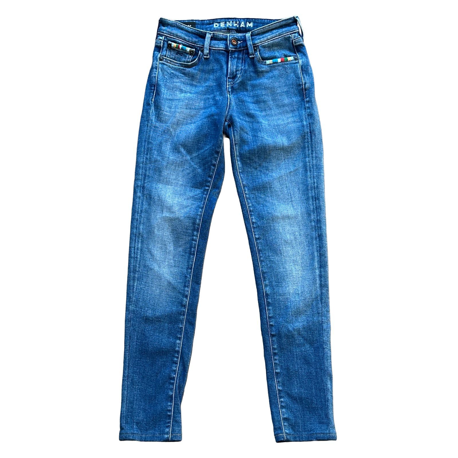 DENHAM SHARP SKINNY FIT スキニーデニム ブルー サイズW23 レディス 