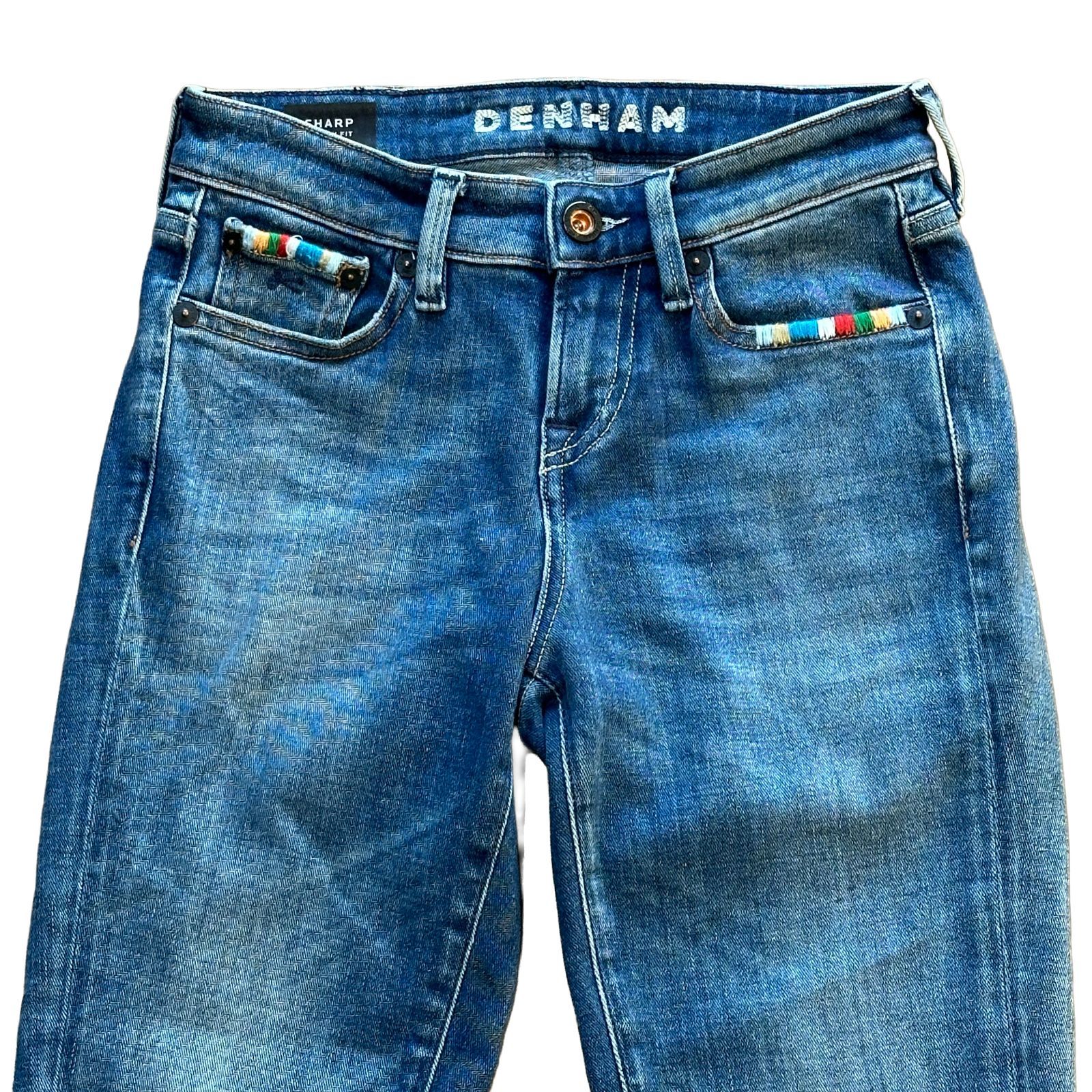 DENHAM SHARP SKINNY FIT スキニーデニム ブルー サイズW23 レディス 