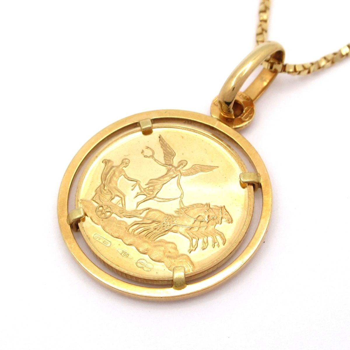  ウノアエレ ネックレス - K 18 YG コイン|星座|しし座 ネックレス アクセサリー