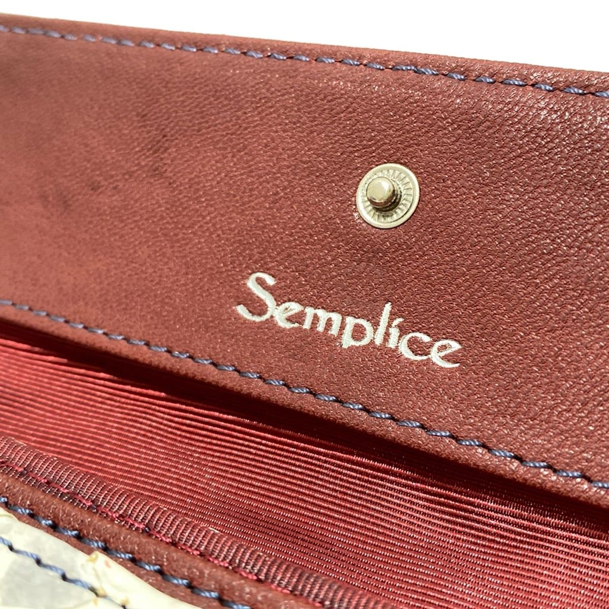  Semplice センプリチェ 長財布 - 白×グレー その他 小物