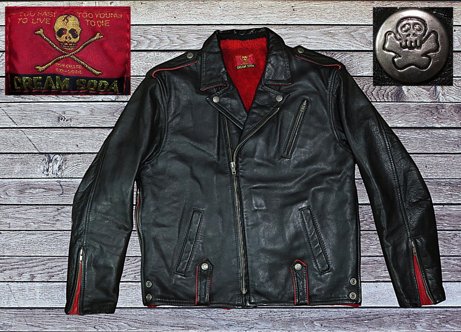 CREAM SODA レザージャケット M レッド CREAM SODA レザージャケット M レッド CREAM レッド - dustinoneill