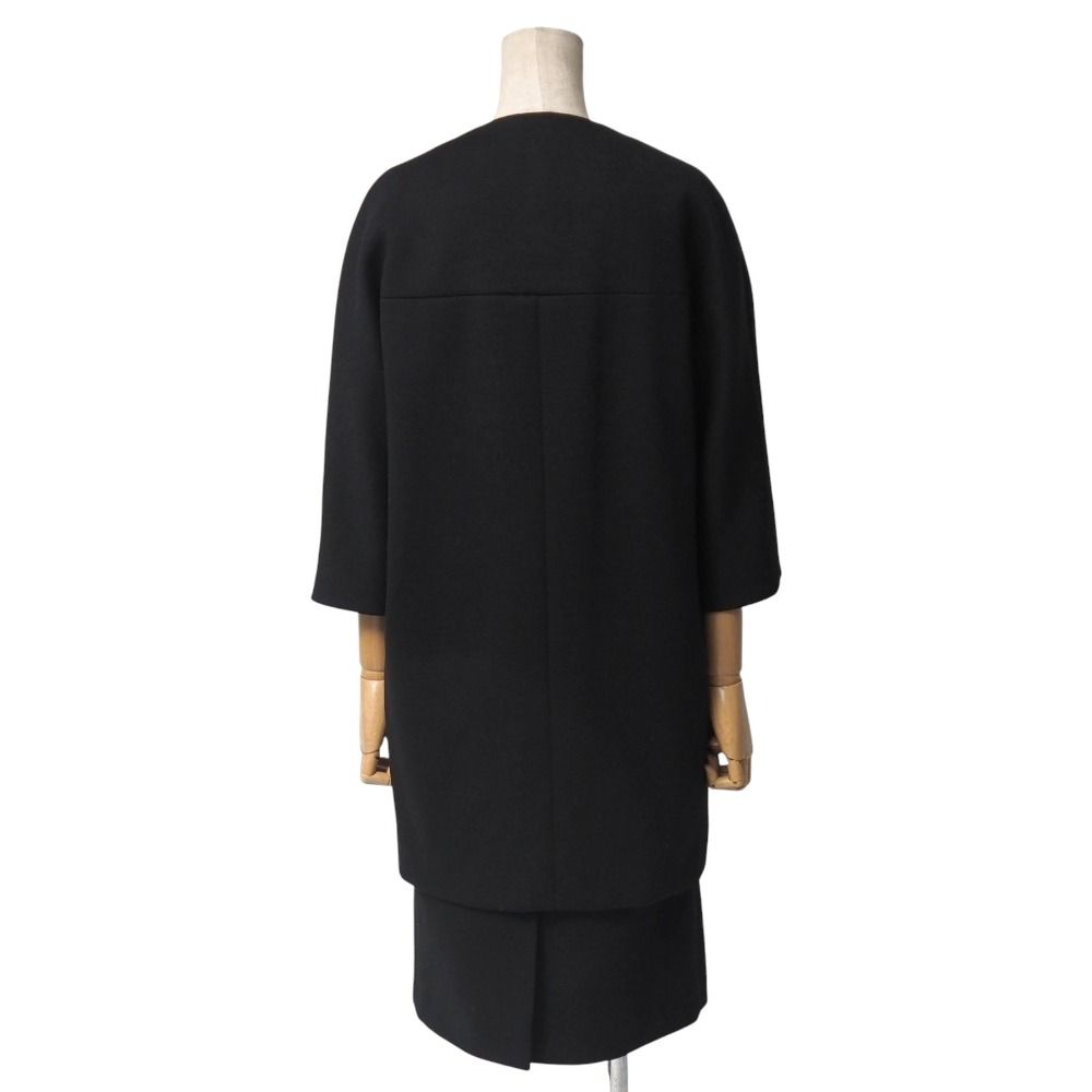 ■美品■BALENCIAGA バレンシアガ スカートスーツ サイズ36 ノーカラー ロングジャケット 七分袖 ひざ丈 タイトスカート フランス製 ブランド古着【中古】20251117/RA6657 □美品□BALENCIAGA バレンシアガ スカートスーツ サイズ36 ノーカラー