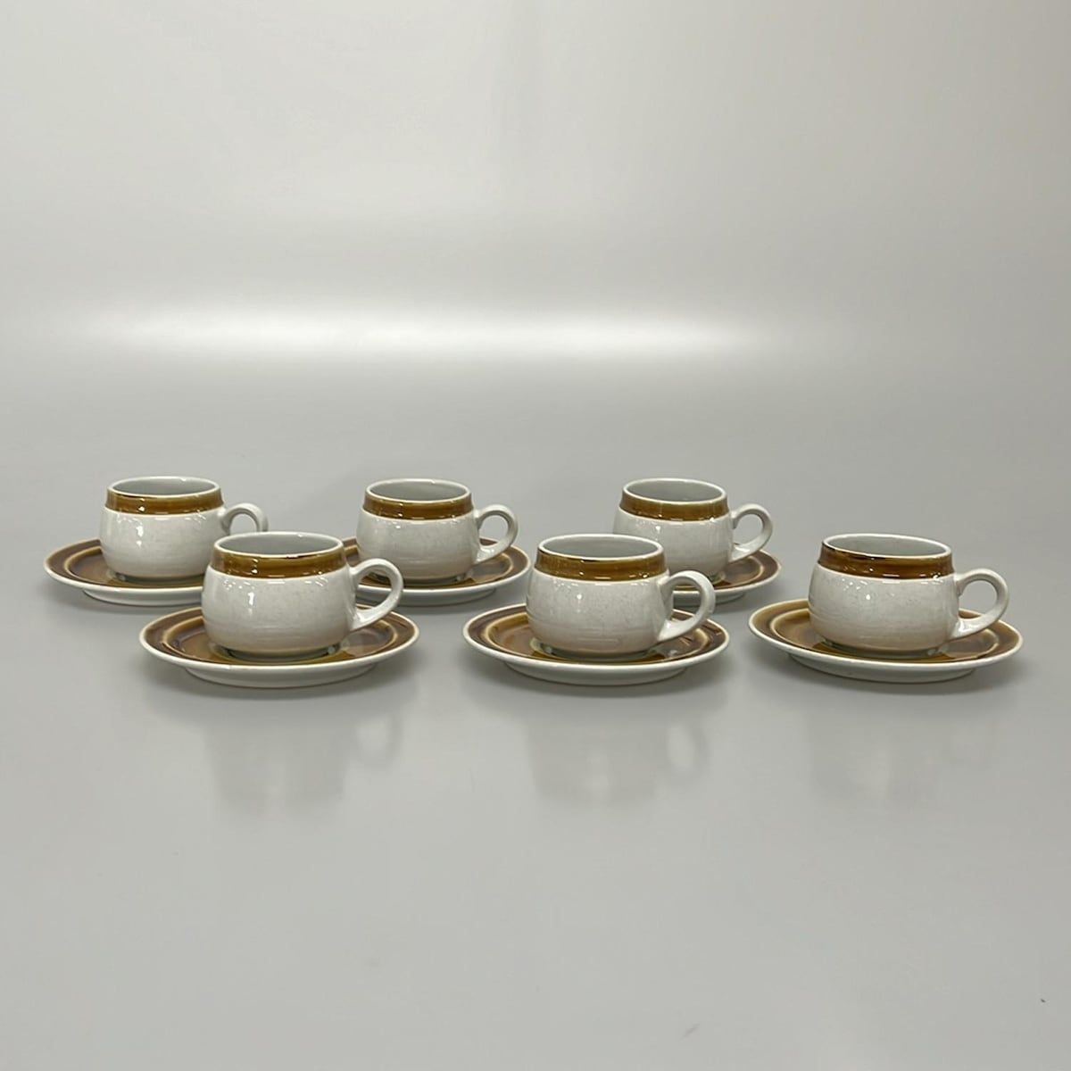 Noritake ノリタケ 食器 - 白×ブラウン×マルチ カップ-ソーサー×6点