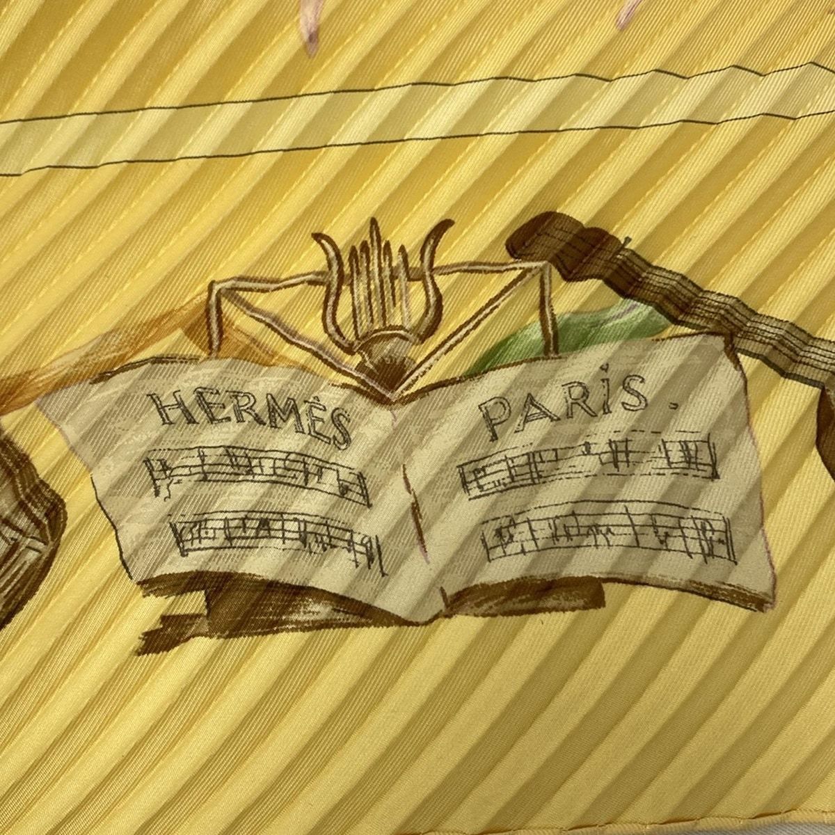 HERMES エルメス スカーフ カレプリセ イエロー×グリーン×マルチ La Dance|バレリーナ