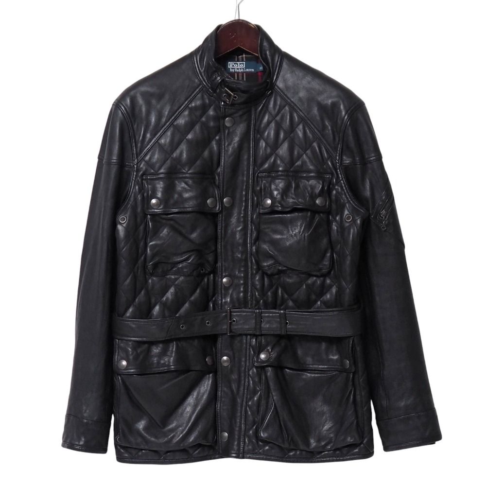 POLO ralph lauren 羊革 ラムレザー　キルティング ジャケット ラルフローレン レザージャケット キルティング ラムレザー 羊革 中綿
