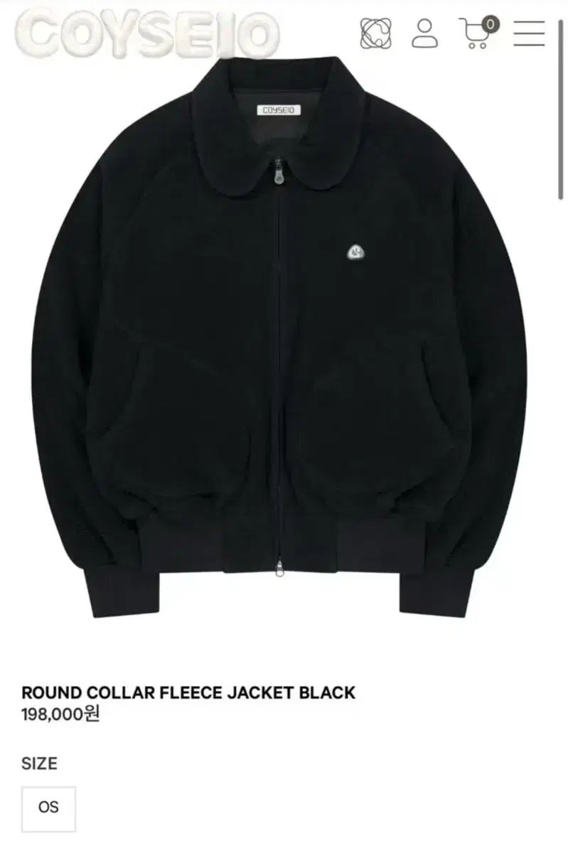 Coyseio コイセイオ ラウンド カラ フリース ジャケット ブラック ボア