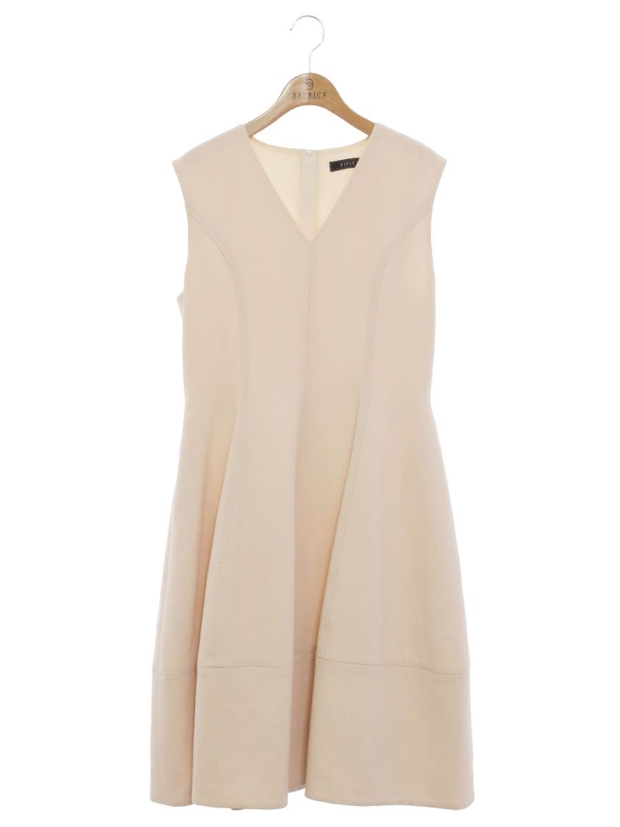 フォクシーブティック ドレス Vバロン 39477 ワンピース 42 アイボリー Ｖネック