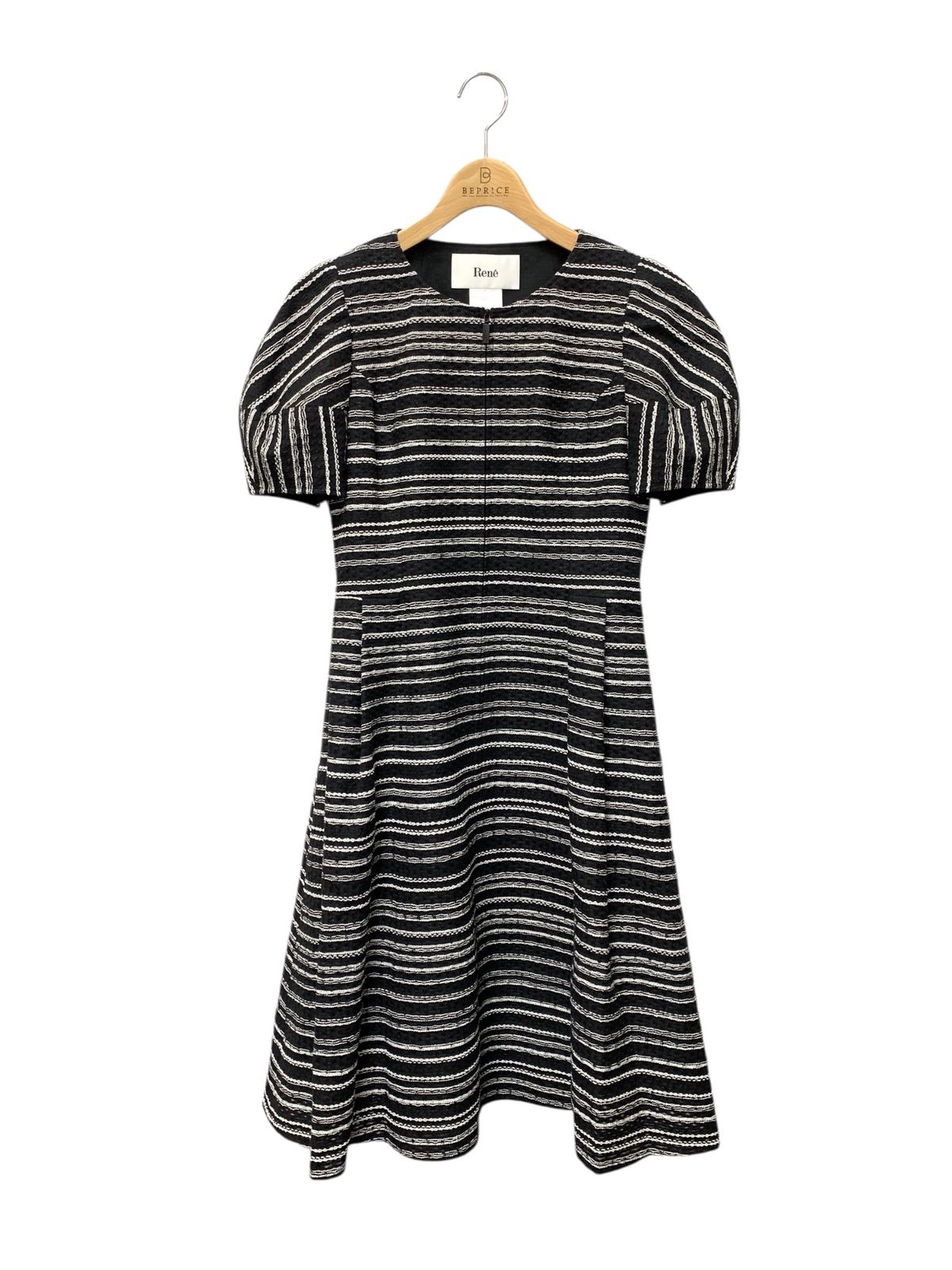 ルネ TISSUE ジャガードドレス 6326390 ワンピース 36 ブラック