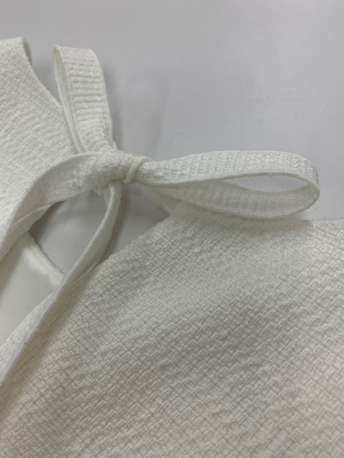  デイジーリン Calla 06878 ワンピース 42 ホワイト アシンメトリー ノースリーブ ひざ丈ワンピース