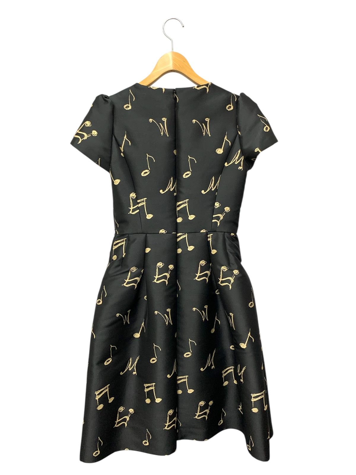 エムズグレイシー 111524 ワンピース 38 ブラック 音符モチーフ