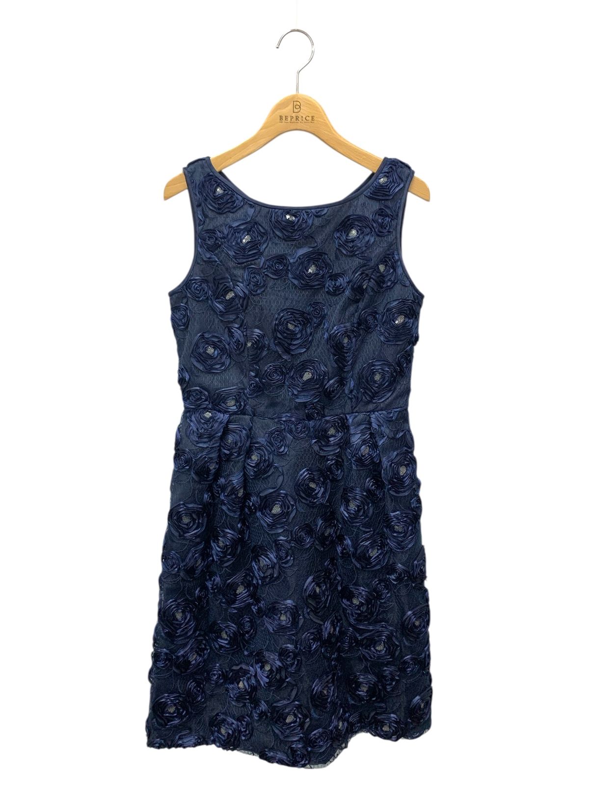 エムズグレイシー 811106 ワンピース 36 ネイビー フラワーモチーフ  