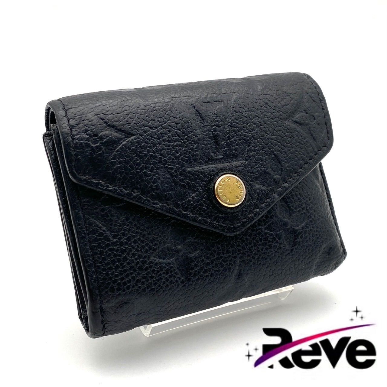 ルイヴィトン モノグラム アンプラント ポルトフォイユ ゾエ 三つ折り財布 ブラック コンパクト