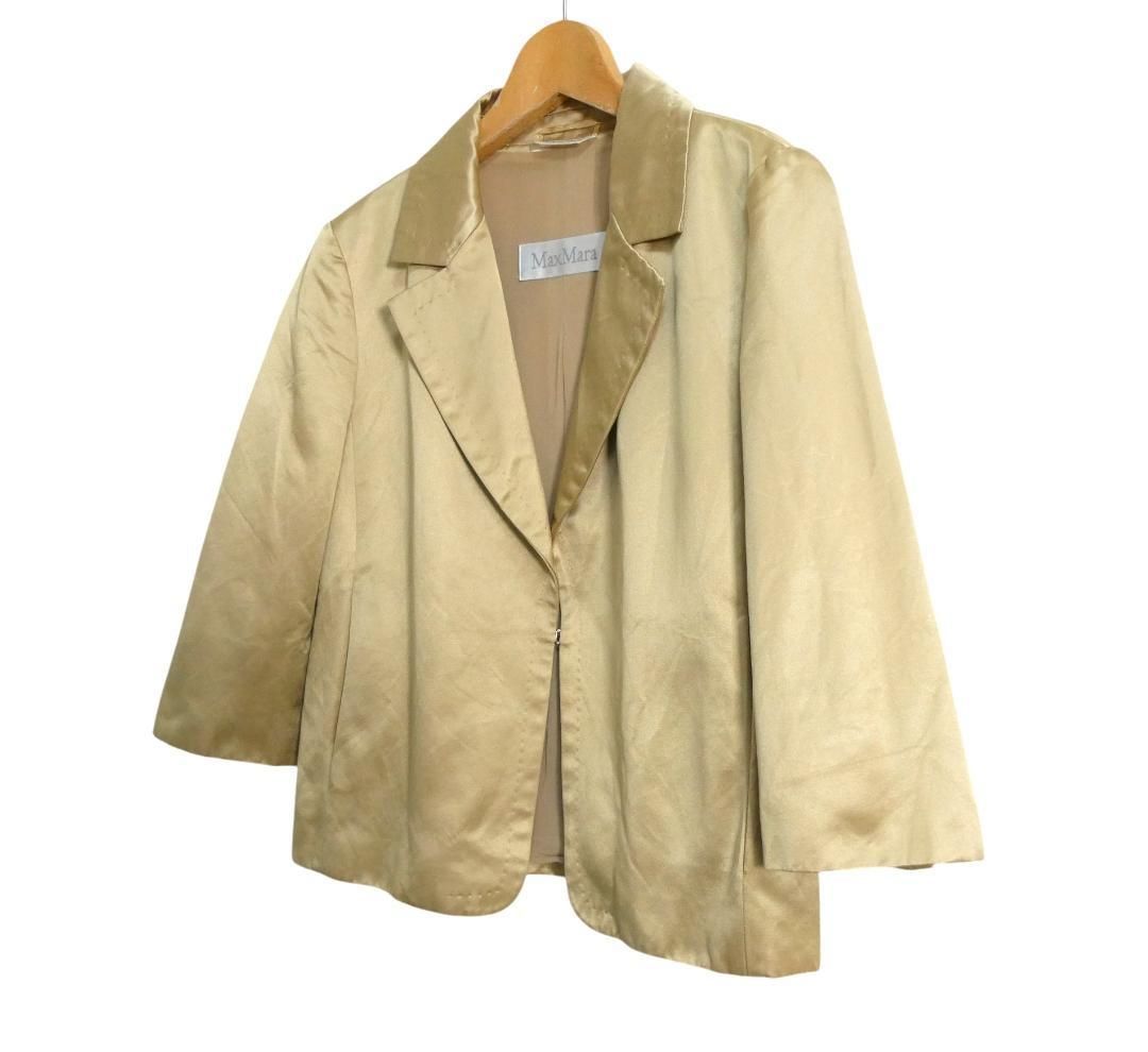 Max Mara マックスマーラ サイズ36 白タグ コットン×シルク ホック式