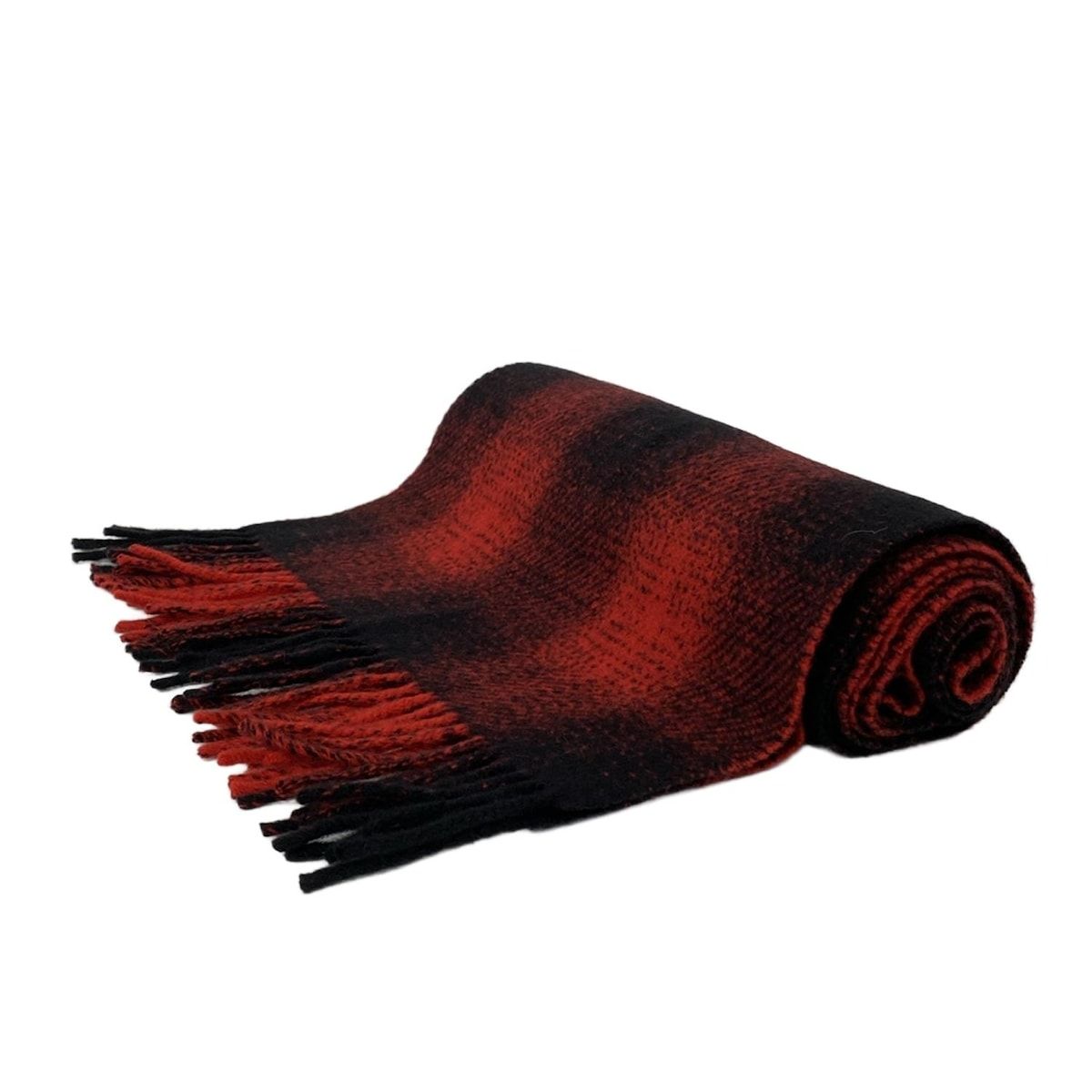Joshua Ellis ジョシュアエリス ストール ショール - レッド×黒 カシミヤ