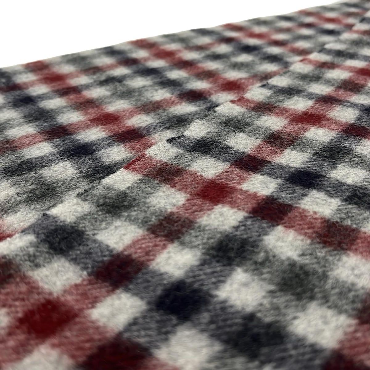  Joshua Ellis ジョシュアエリス ストール ショール - グレー×ボルドー×ダークネイビー チェック柄 カシミヤ ストール ショール 小物