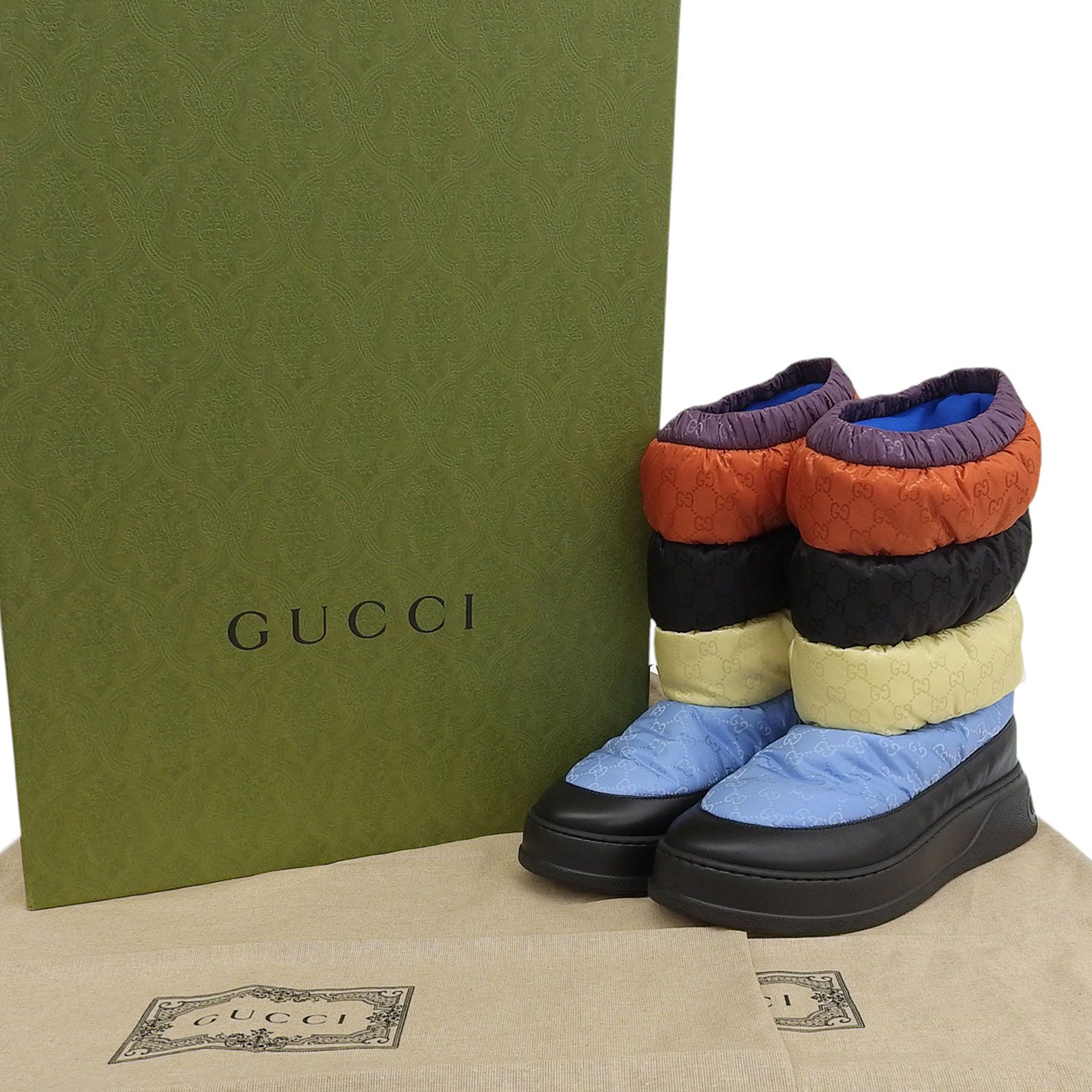未使用品△GUCCI グッチ ロゴデザイン GGナイロン レザー使い