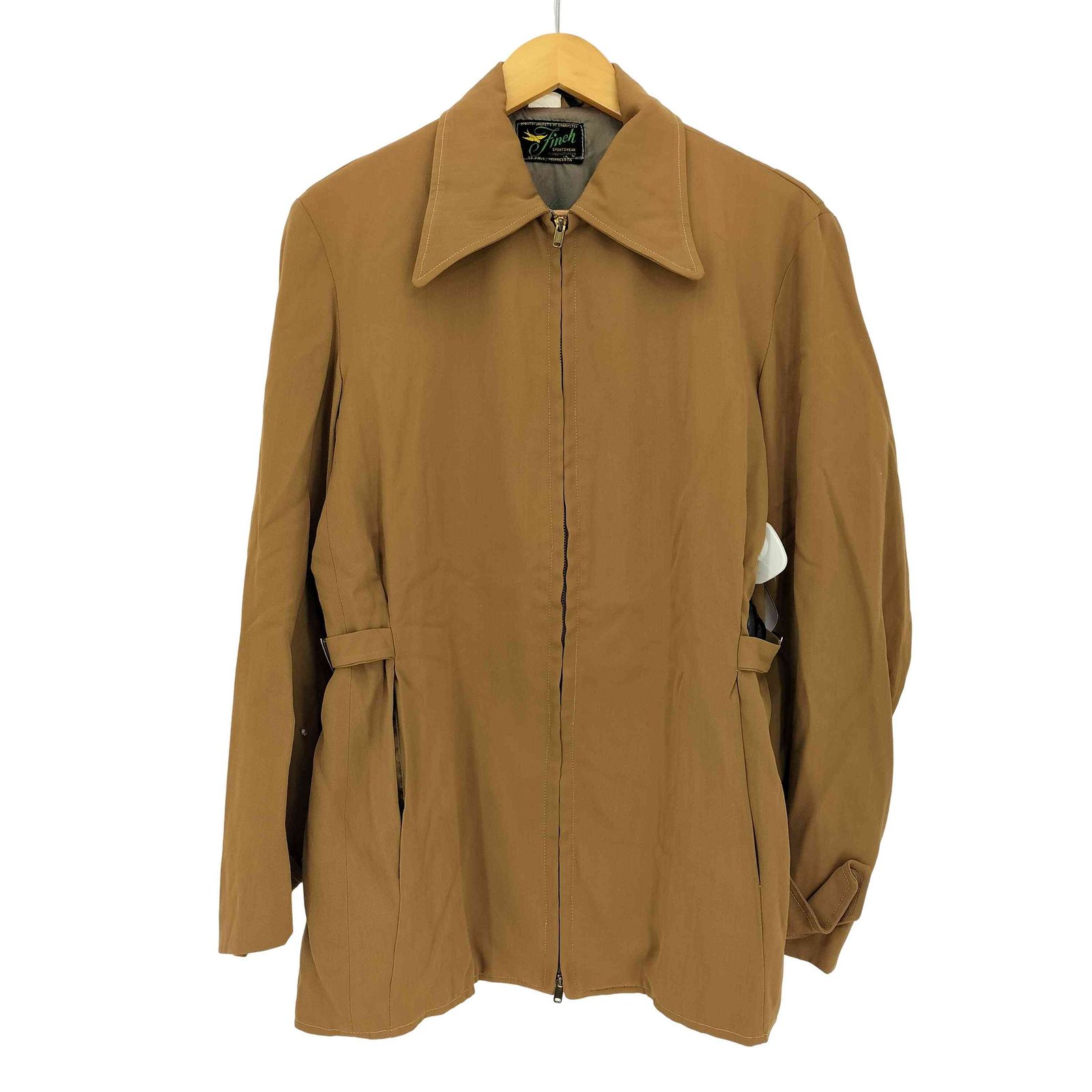 ユーズドフルギ 古着 Fineh Sportswear 40-50 s CONMARジップ ダブルジップ サイドアジャスター ギャバジン スイングトップ メンズ 表記無