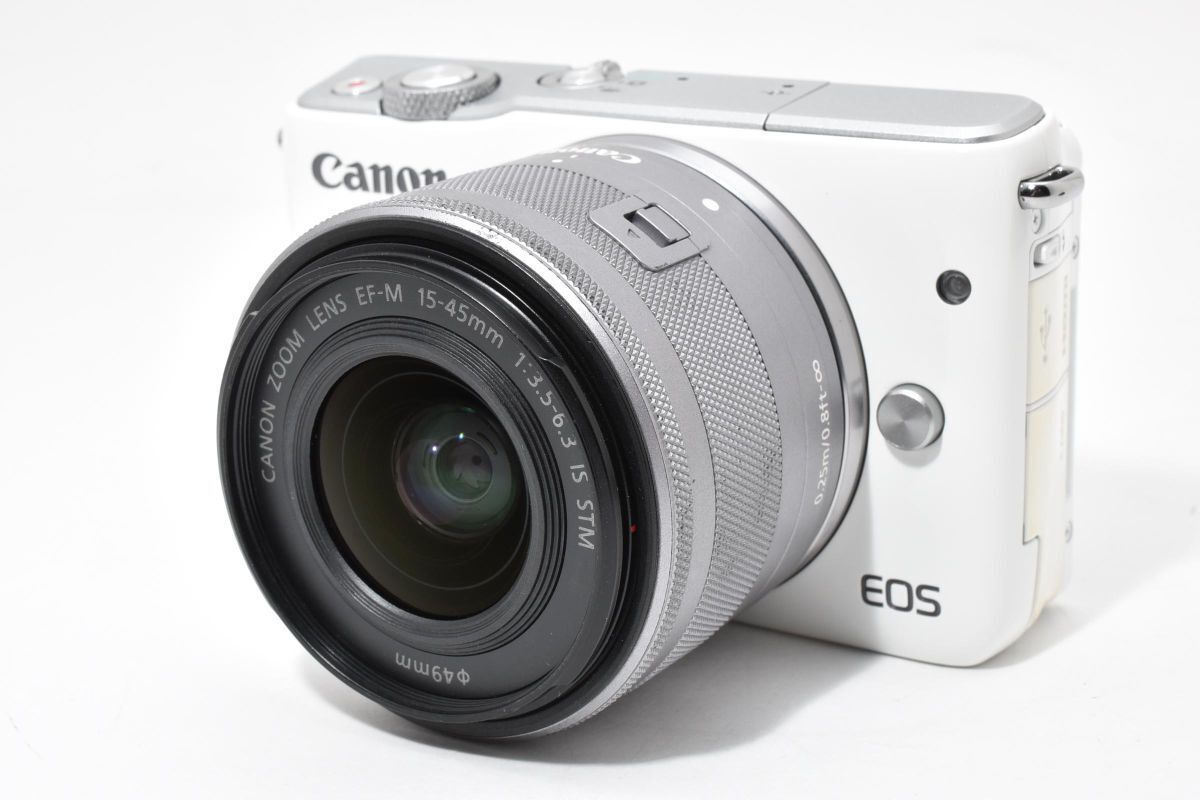 Canon EOS M 10 ホワイト EF-M 15-45 mm F 3.5-6.3 IS STM 充電器付き AYM 4691 355