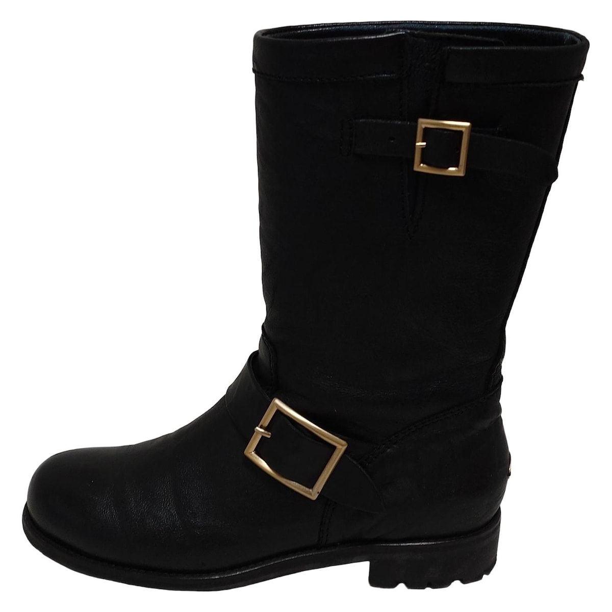 JIMMY CHOO(ジミーチュウ) ブーツ 37 レディース - 黒 レザー - メルカリ