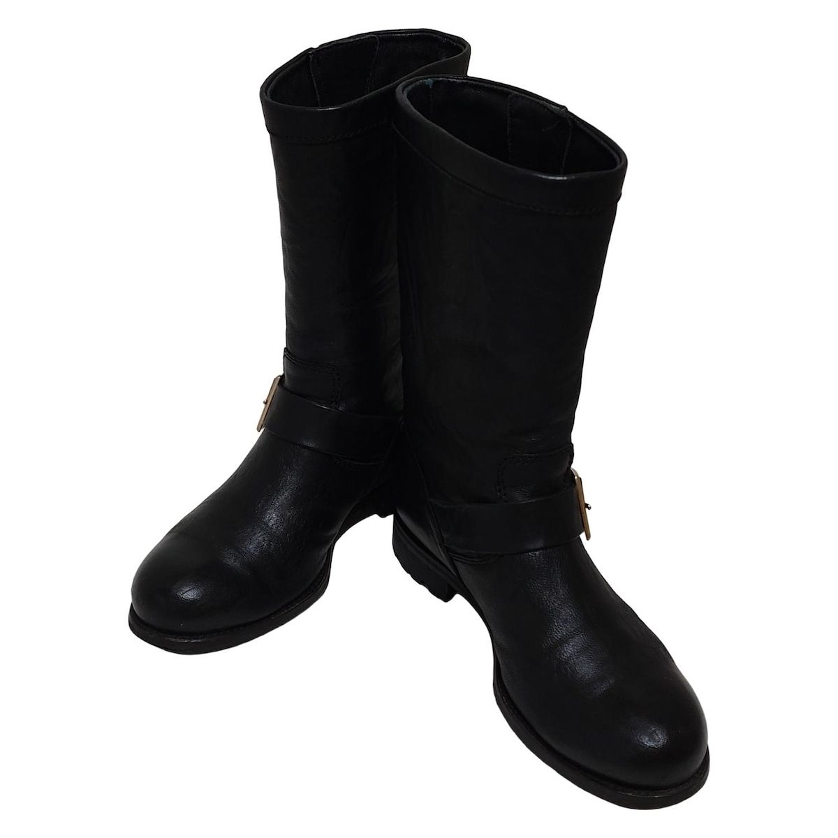 JIMMY CHOO(ジミーチュウ) ブーツ 37 レディース - 黒 レザー - メルカリ