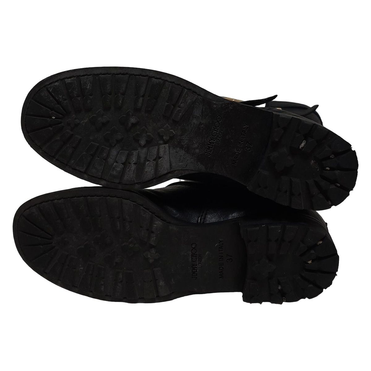 JIMMY CHOO(ジミーチュウ) ブーツ 37 レディース - 黒 レザー - メルカリ