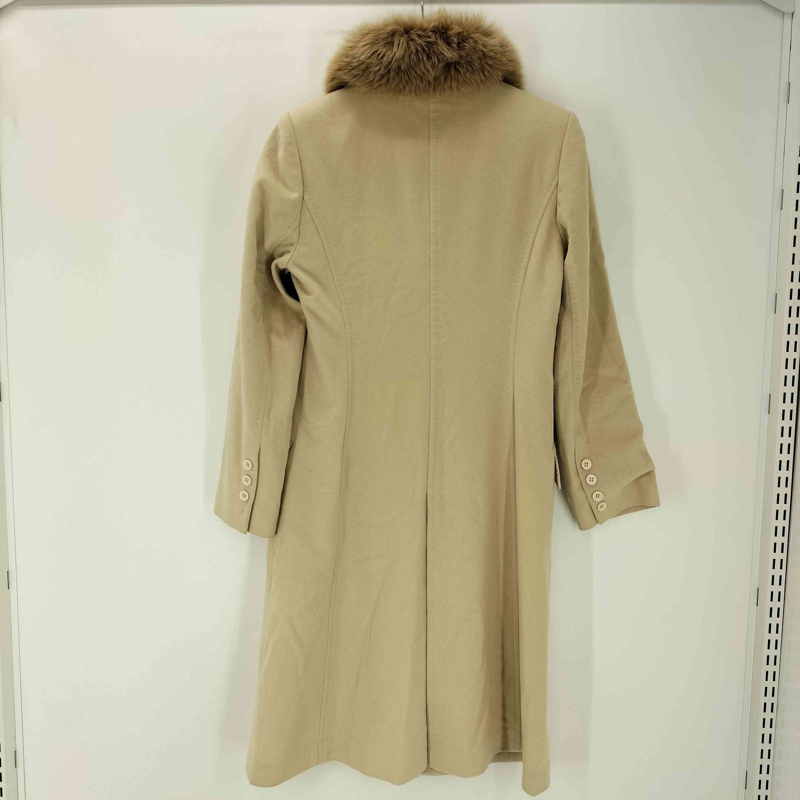 カシミヤ CASHMERE CASHMERE 100% ＆ Real Fur Balmacaan Coat