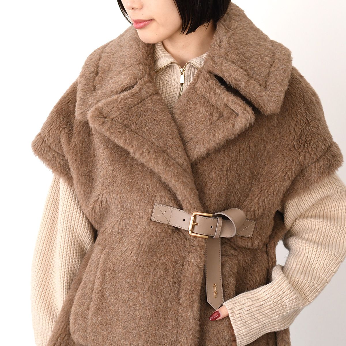 Max Mara マックスマーラ NEWABAVO4 ニューアバボ テディベア ケープ