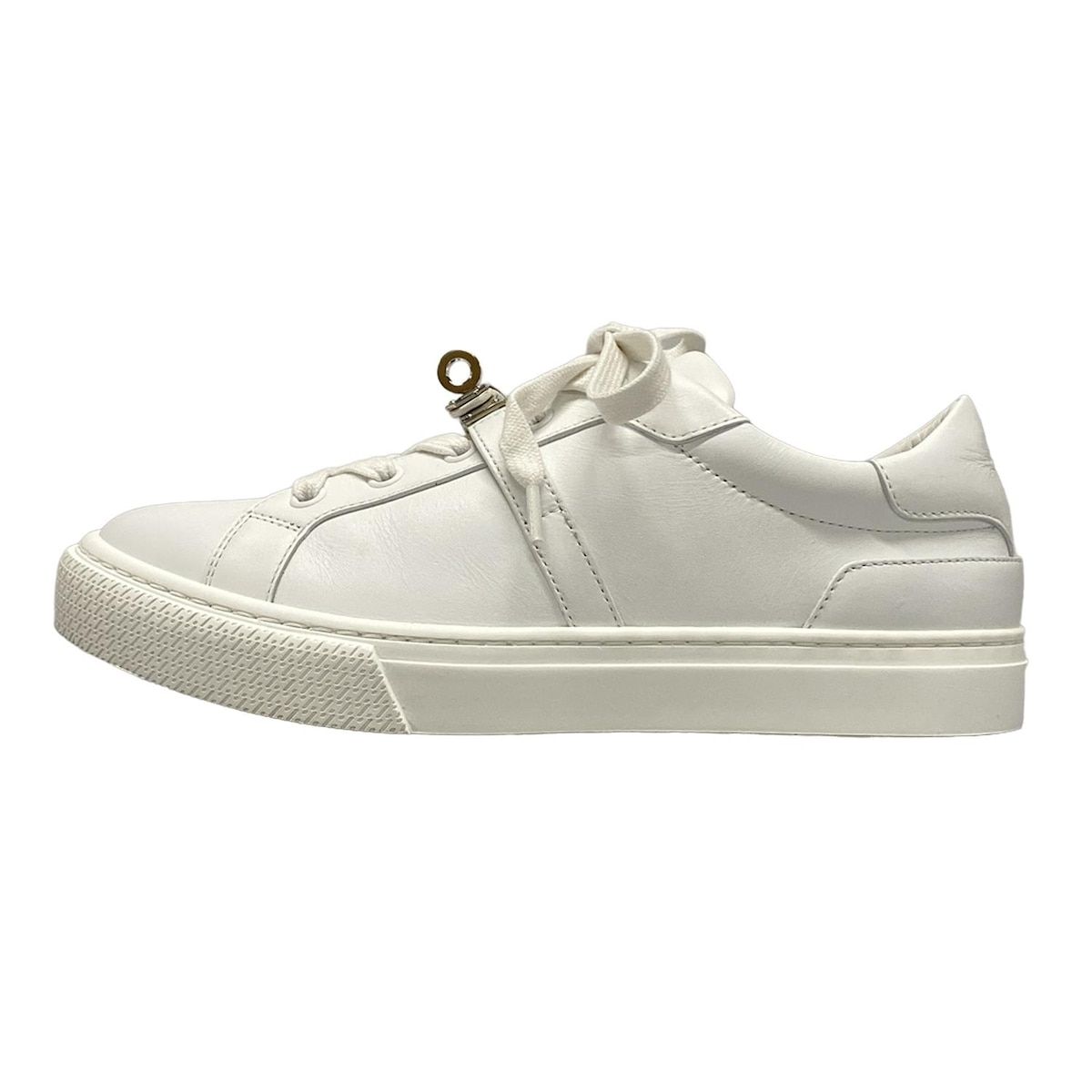 HERMES エルメス スニーカー 36 1 2 レディース デイ 白 ケリー金具 シルバー金具 レザー