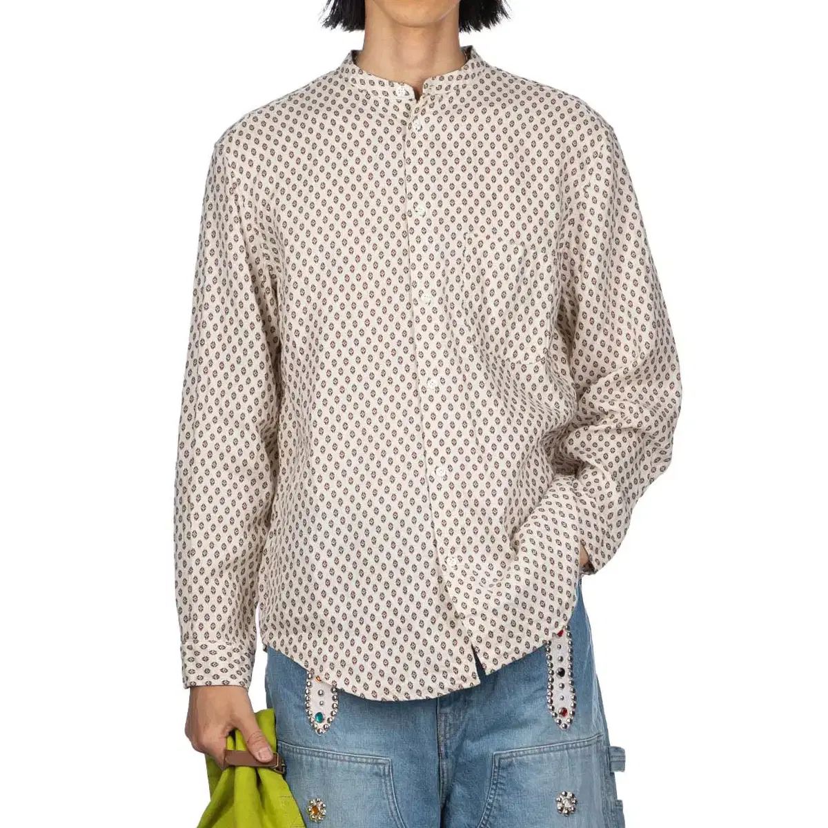 KAPITAL キャピタル リネン スカート クレスト スタンド シャツ