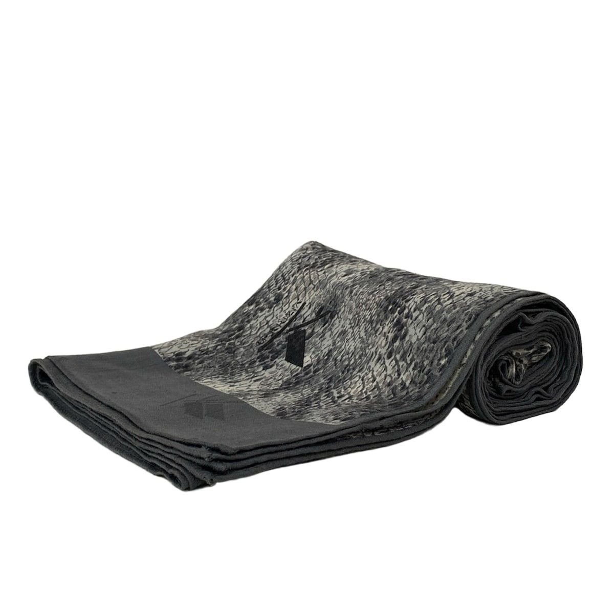 KRIZIA クリッツィア ストール ショール - グレー×ダークグレー パイソン柄 ウール シルク