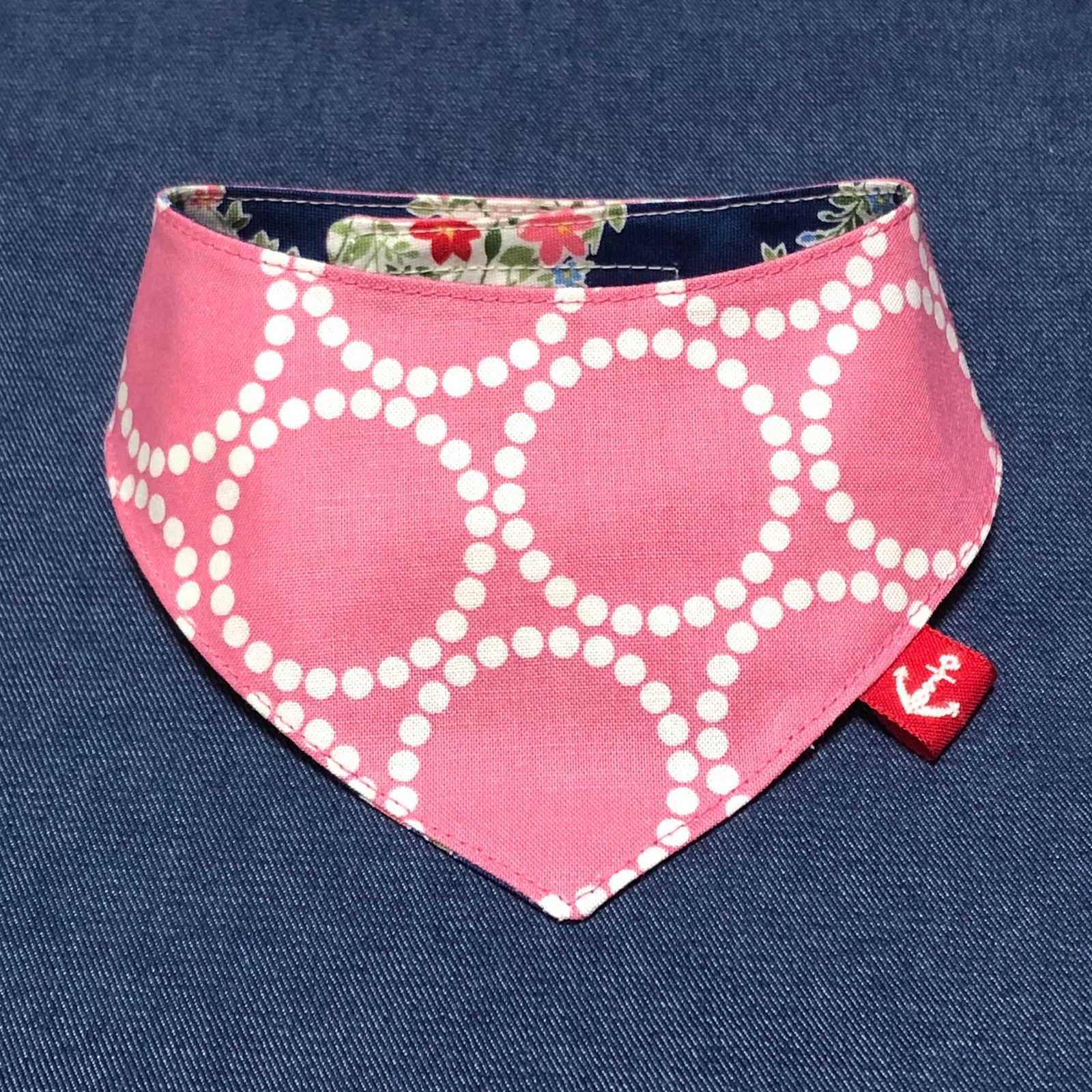 ☘️No.3040☘️ 犬猫用 リバーシブル バンダナ スタイ Sサイズ 花柄