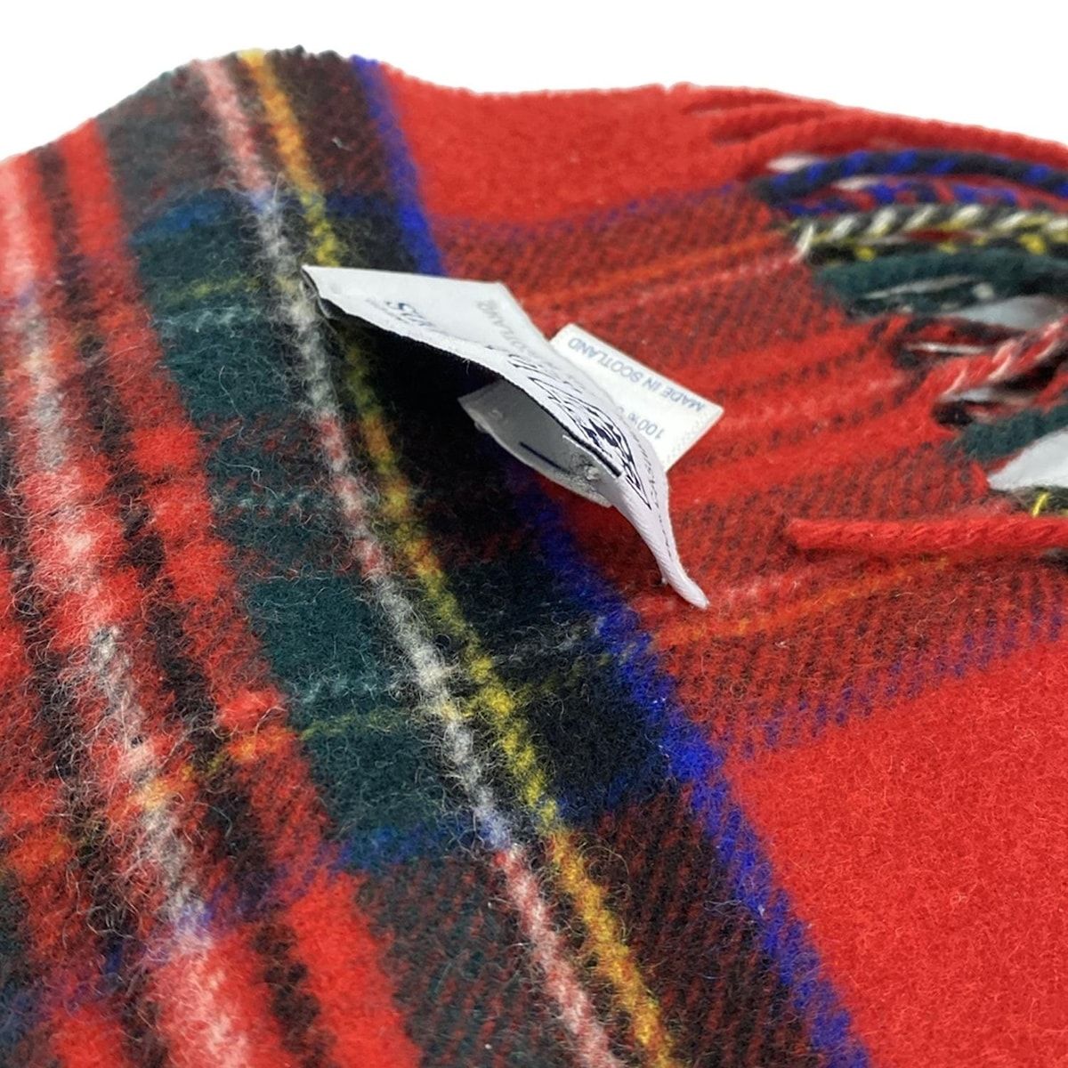 Johnstons(ジョンストンズ) マフラー - レッド×ダークグリーン×マルチ