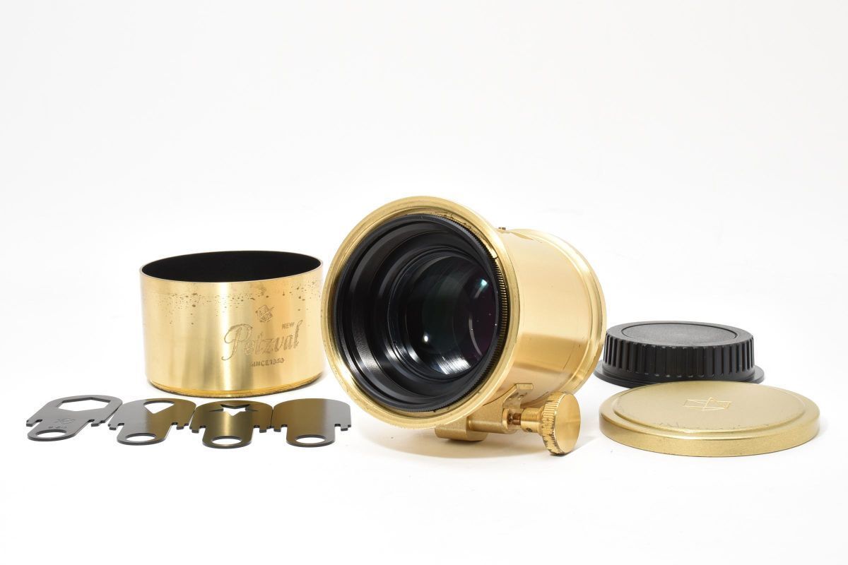 Lomography Petzval 85 mm F 2.2 真鍮ゴールド キヤノンEF用 スペシャル絞りプレート付 YM 5251 256