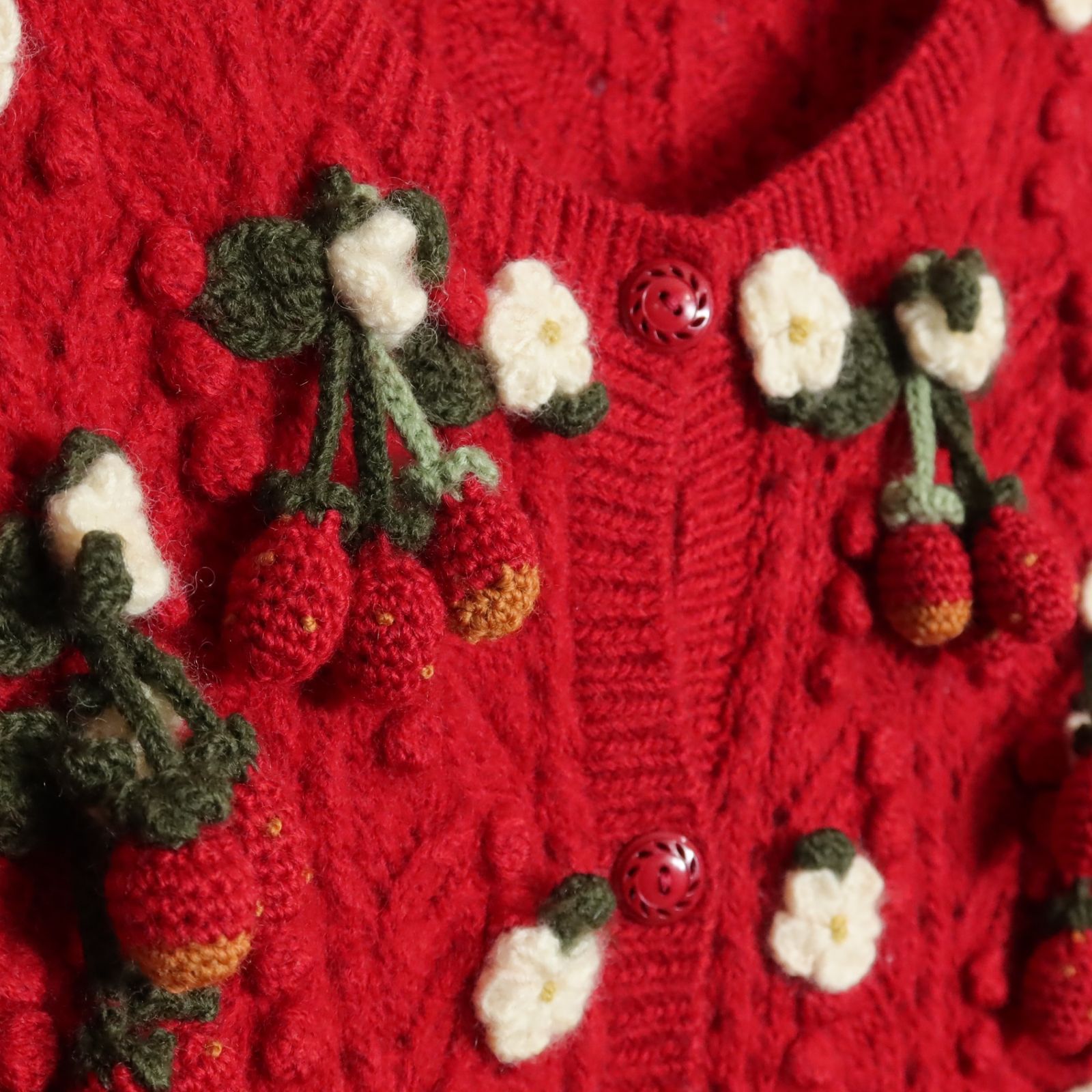 ピンクハウス いちごモチーフベストカーディガン ピンクハウス いちご