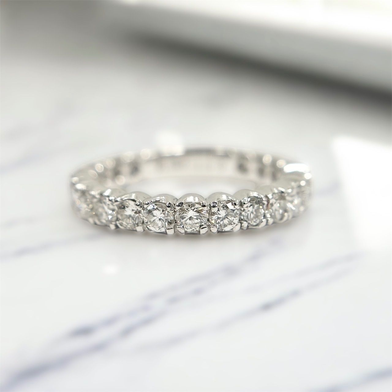 K18WG 天然 ダイヤモンド 1.00ct リング - メルカリ